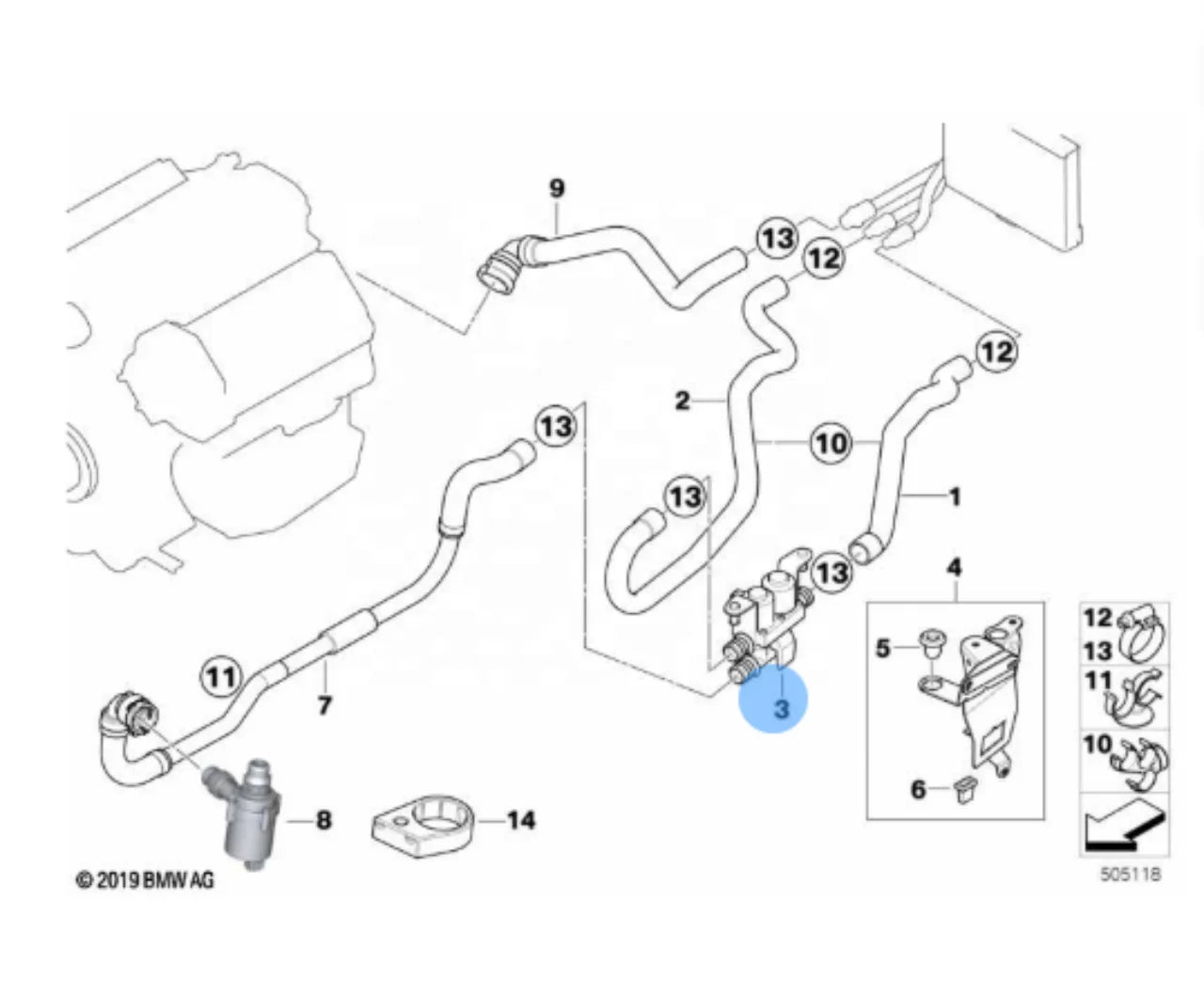 New Condition Heater Control Valve Automotive Parts 64116910544 For BMW E53 E70 F15 X5 E71 F16 X6 For BOSCH