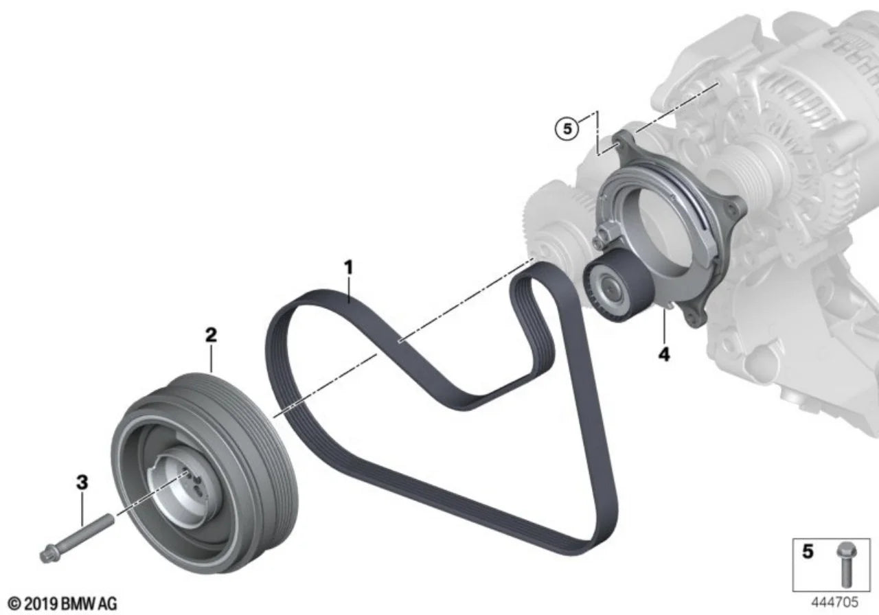 11288580360 New Condition Belt Tensioner Kit 2PCS for BMW B38/B48 330i 340i 440i 540 740i With 6PK1155 Harbor