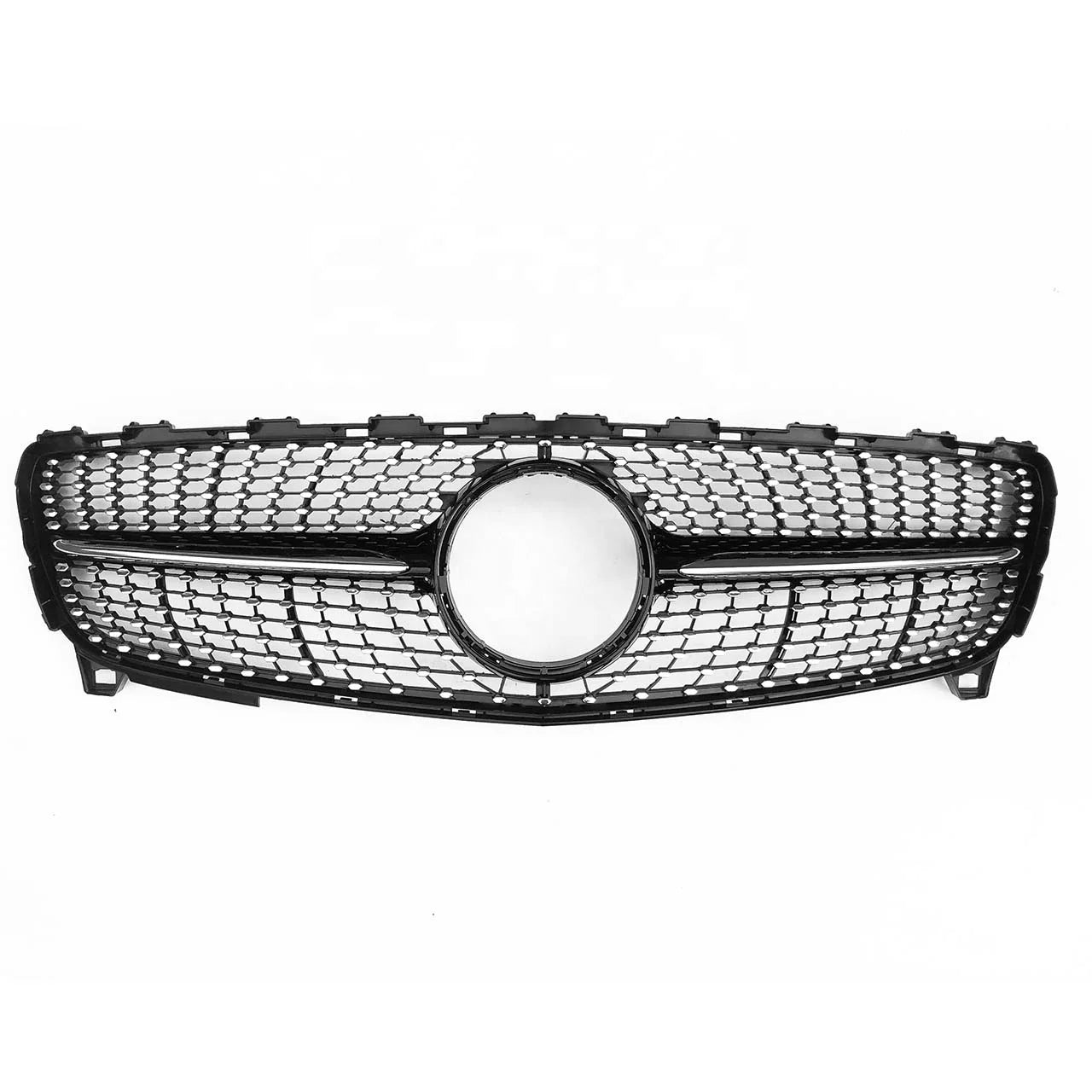 W176 New Diamond & GT Grille for Mercedes Benz A-CLASS Black & Silver 2013-2015 2016-2018 Front Griller