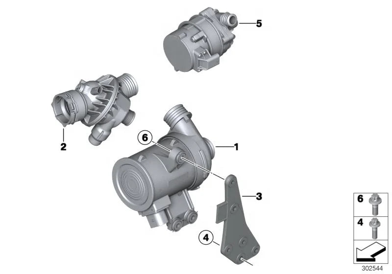OE 11515A05704 for VDO Engine Electric Water Pump for BMW E61 E82 E71 335i 535i X3 X5 135i New Condition