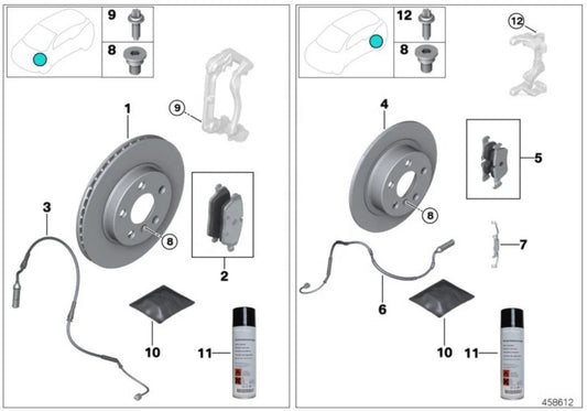 Auto Parts Rear Brake Pad 34201543683 for BMW F45 F48 F49  Brake Pad 100% Brand New