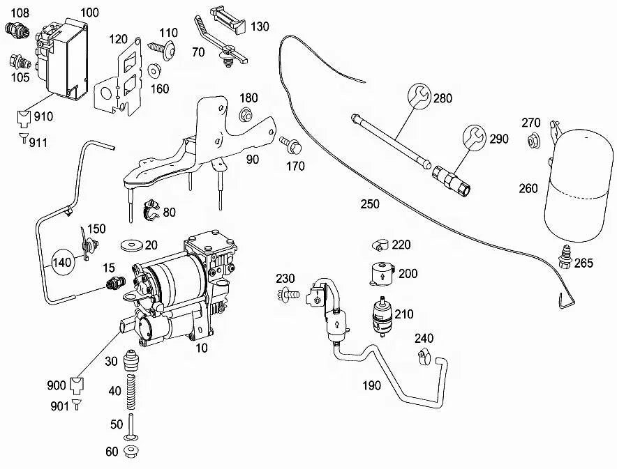 Genuine 2213201704 for Mercedes Benz S350 S400 S550 S600 W221 Auto Parts Air Suspension Compressor Pump for Continental