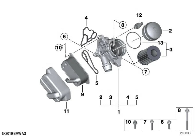 High Quality Oil Filter Housing Gasket Kit for KIBI for BMW E60 E61 E90 E81 E90 E91 11428637820 Cooler Seal