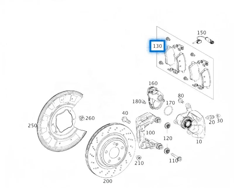 High Quality W222 W217 S Class New Rear Brake Pad 0004203105 for Mercedes Benz Harbor Brake Pad