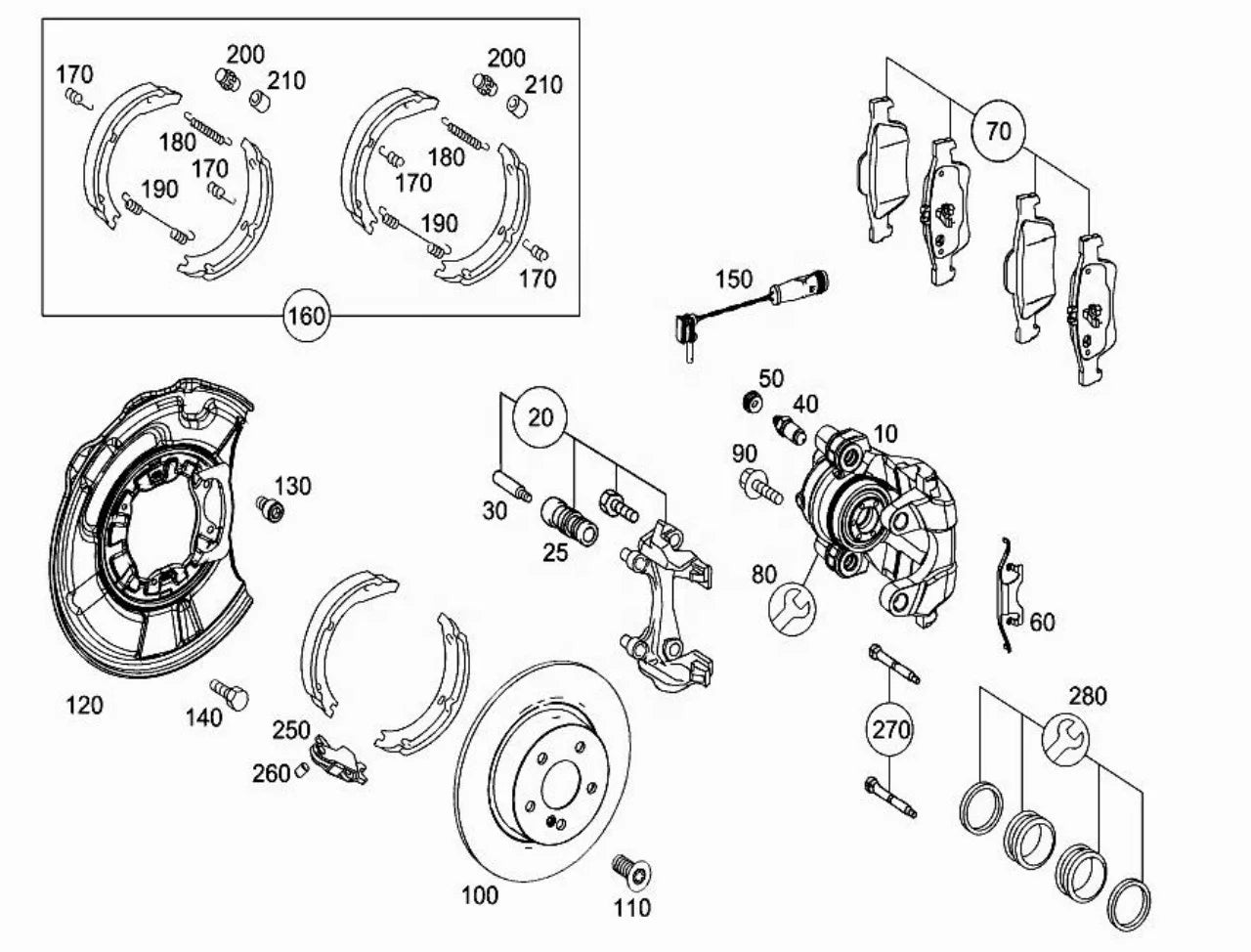0074201020 New Brake Pads W211 Rear Brake Pad for Mercedes Benz W221 W211 W212 E Class