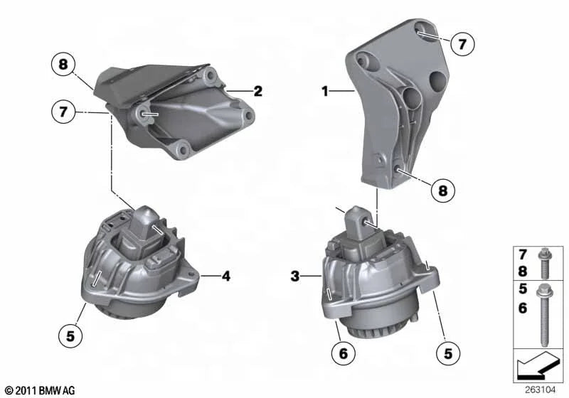 Auto Engine System Parts Engine Mount Left/Right Motor Mounting 22117935149 for CORTECO for BMW F10 F18 N20