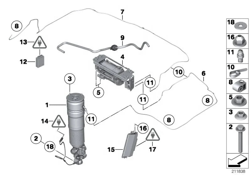 Suspension System Air Suspension Compressor Pump Assembly for BMW 7 Series F01 F02 F04 F07 37206875176 Harbor