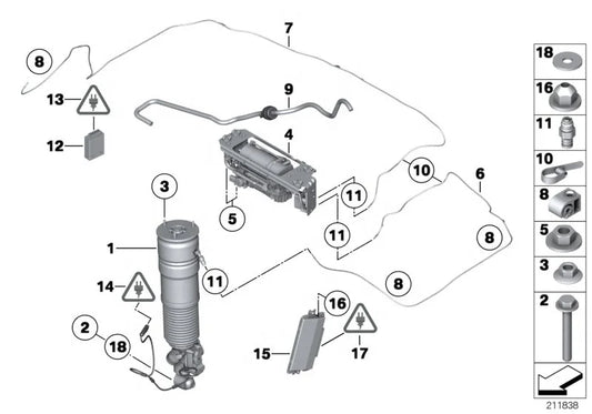 Suspension System Air Suspension Compressor Pump Assembly for BMW 7 Series F01 F02 F04 F07 37206875176 Harbor