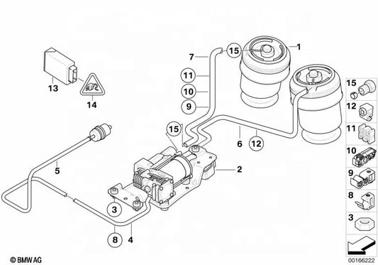 37206859714 Air Suspension Compressor Pump for BMW X5 E70 X6 E71 E72 Air Ride Compressor Pump