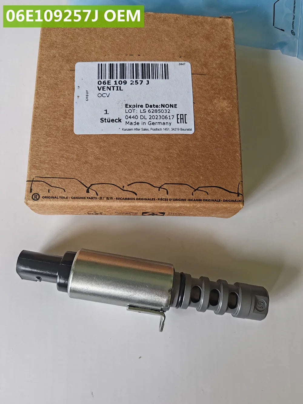 Genuine New OEM 06E109257F / 06E109257P / 06E109257J for Audi Volkswagen VW Camshaft Variable Valve Timing-Control Solenoid