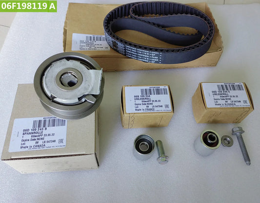 Genuine 06F198119A 06F198119B For VW Audi BPY BWT MK5 Jetta GTI Passat Eos A4 Seat Skoda 2.0 FSI Timing Belt Tensioner Kit OEM