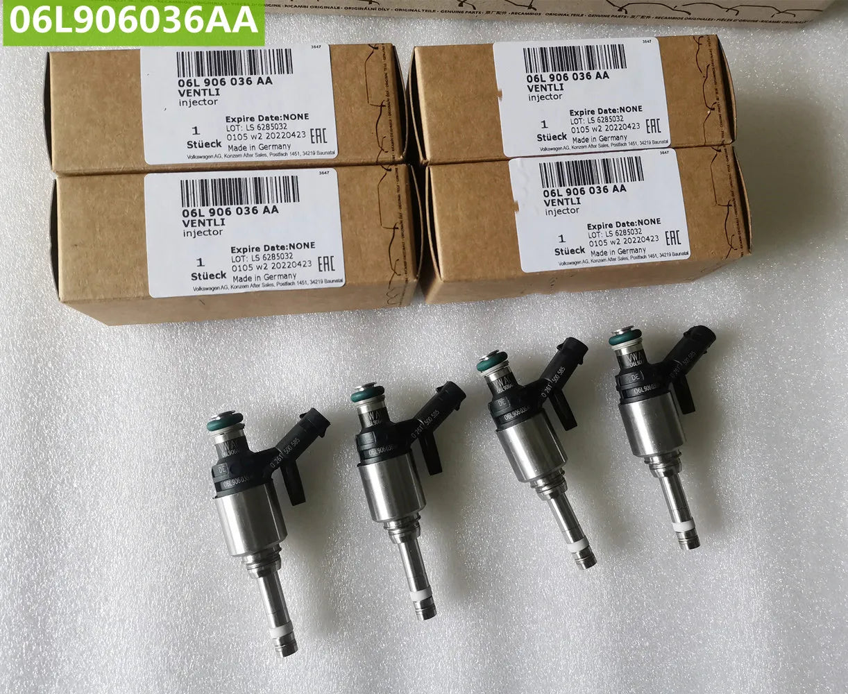 4 Pieces Genuine OEM 06L906036AA Fuel Injectors for Audi TT A1 A3 A4 A5 A6 A7 A8 Q3 Q5 Q7 2.0 TFSI vw MK7 06L906036K 0261500585