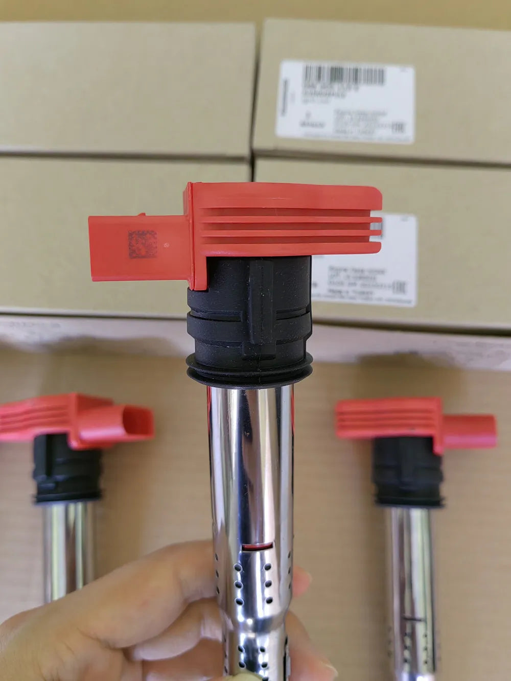 4pcs Made In Germany OEM 06E905115E Ignition Coil for Audi A4 A5 A6 Q5 Q7 S4 S5 2.4 2.8 3.0 3.2 V6, 4.2 V8, 5.2 A3 TT MK2 2.0T