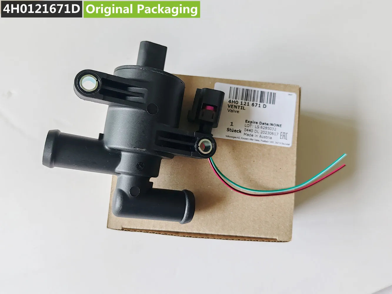 Genuine New 4H0 121 671 D Heater Control Water Valve for Audi A6 Q7 VW GTI Tiguan Golf Skoda Seat 1.8T 2.0T 4H0121671D 4H0121671